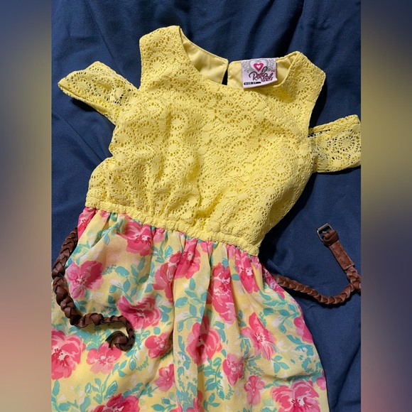 Real Love Little Girls Yellow & Floral High Low Dress - Picture 2 of 3